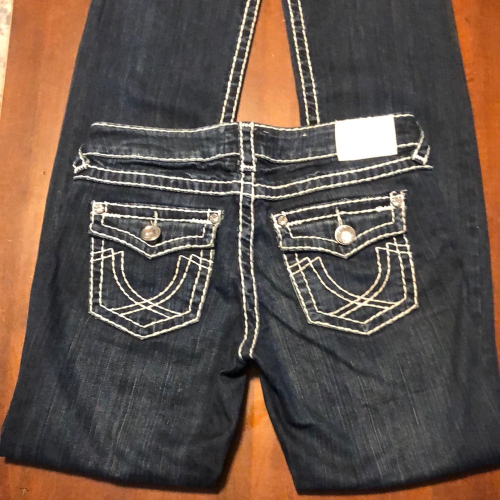 LA IDOL Size 5 Dark Straight Women's Jeans (L-88)